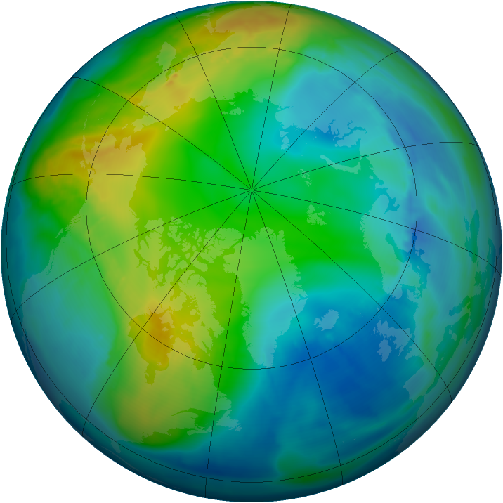 Arctic ozone map for 18 November 2008